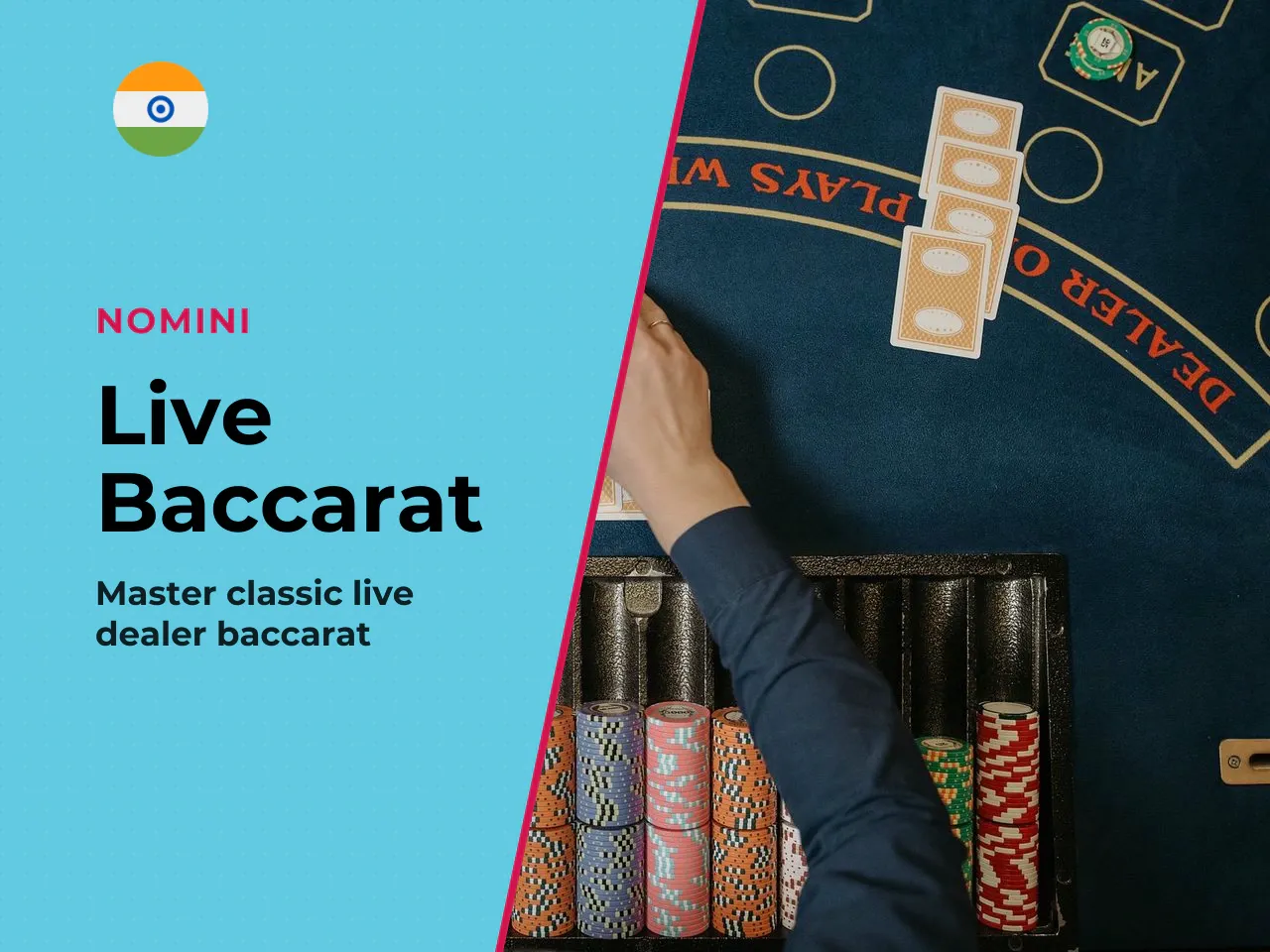 In live dealer formats, physical cards